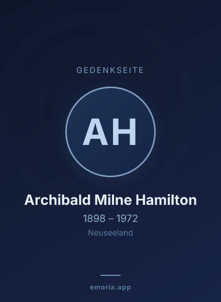 Gedenkportrait von Archibald Milne Hamilton