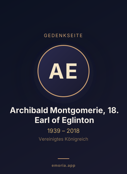 Gedenkportrait von Archibald Montgomerie, 18. Earl of Eglinton