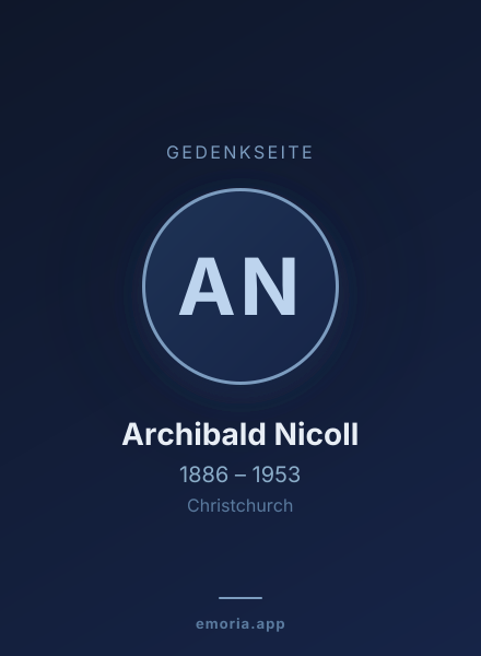 Gedenkportrait von Archibald Nicoll