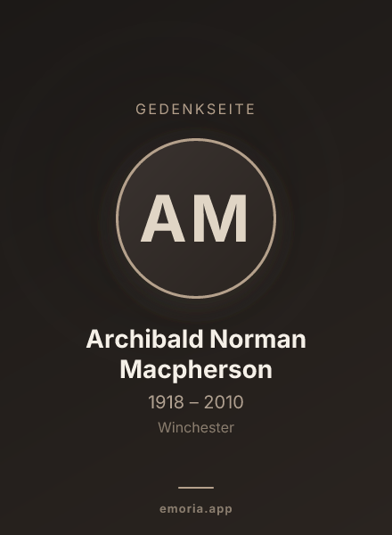 Gedenkportrait von Archibald Norman Macpherson