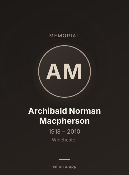 Memorial portrait of Archibald Norman Macpherson