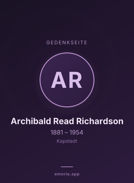 Gedenkportrait von Archibald Read Richardson