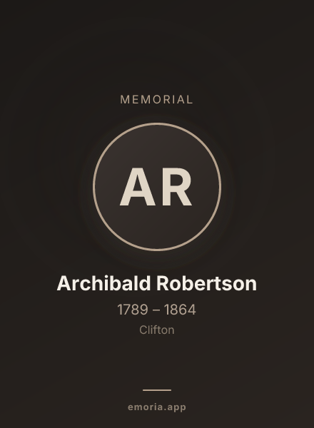 Memorial portrait of Archibald Robertson