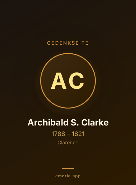 Gedenkportrait von Archibald S. Clarke