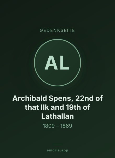 Gedenkportrait von Archibald Spens, 22nd of that Ilk and 19th of Lathallan