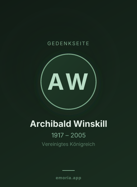 Gedenkportrait von Archibald Winskill