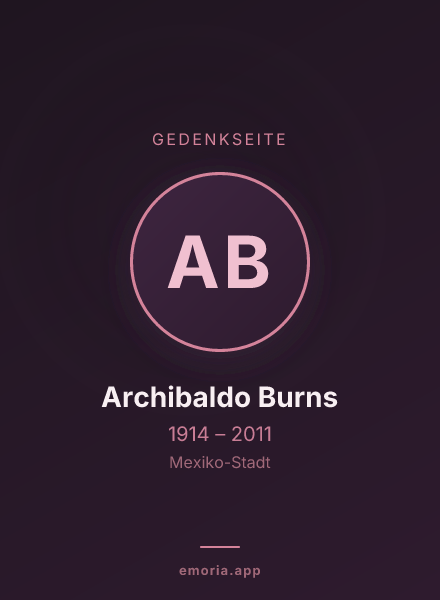 Gedenkportrait von Archibaldo Burns