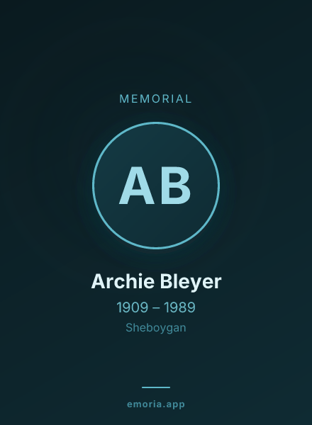 Memorial portrait of Archie Bleyer