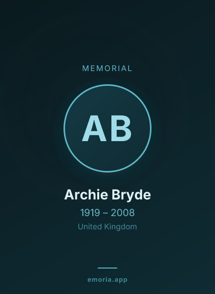 Memorial portrait of Archie Bryde