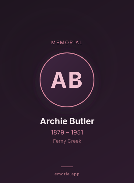 Memorial portrait of Archie Butler