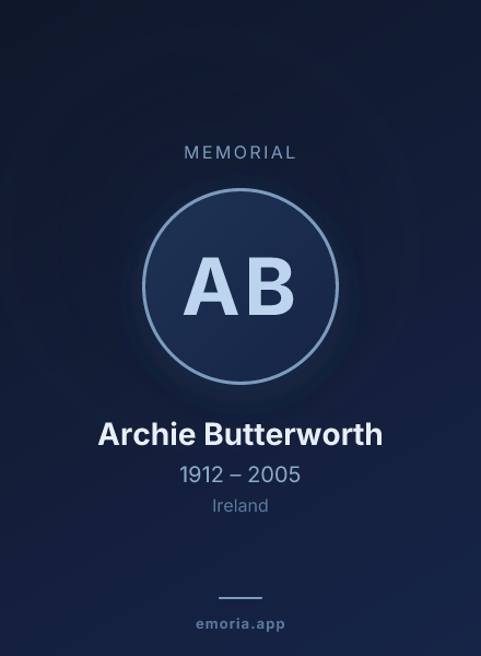 Memorial portrait of Archie Butterworth