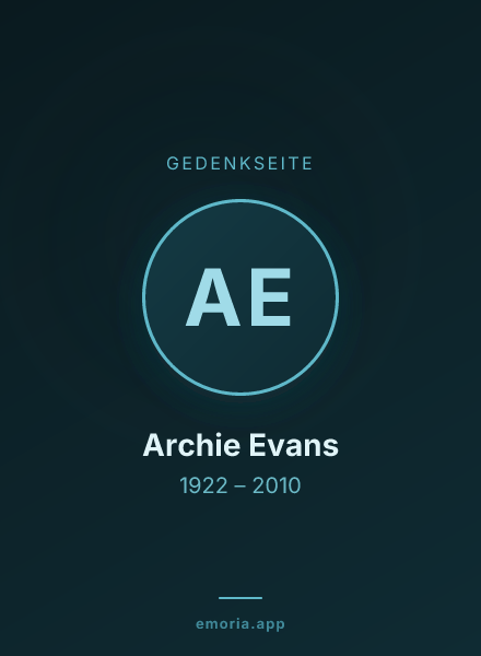 Gedenkportrait von Archie Evans