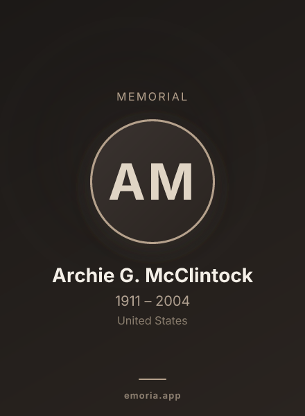 Memorial portrait of Archie G. McClintock