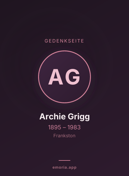 Gedenkportrait von Archie Grigg