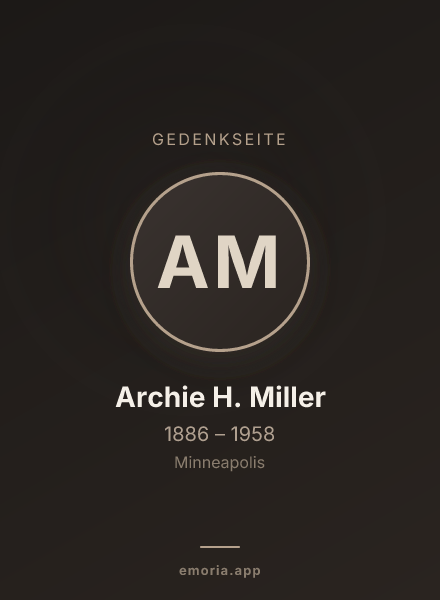 Gedenkportrait von Archie H. Miller