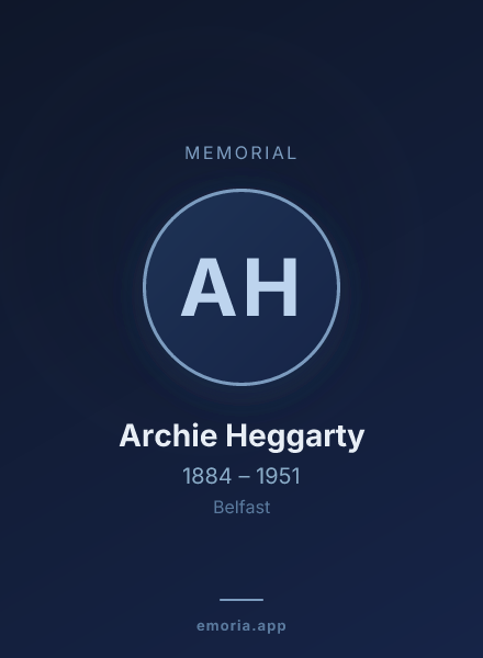 Memorial portrait of Archie Heggarty