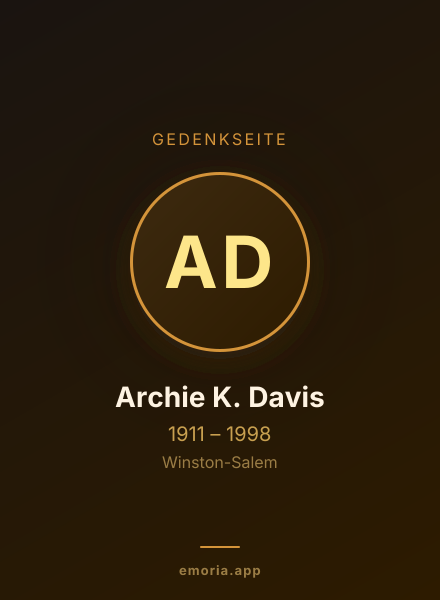 Gedenkportrait von Archie K. Davis