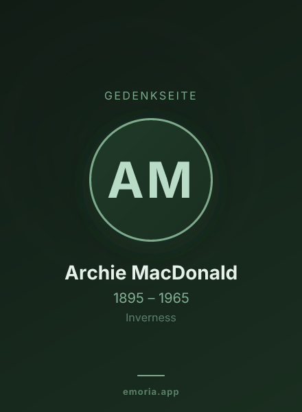 Gedenkportrait von Archie MacDonald
