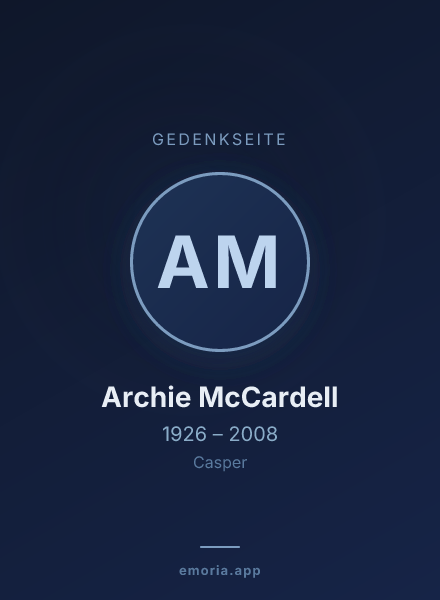 Gedenkportrait von Archie McCardell
