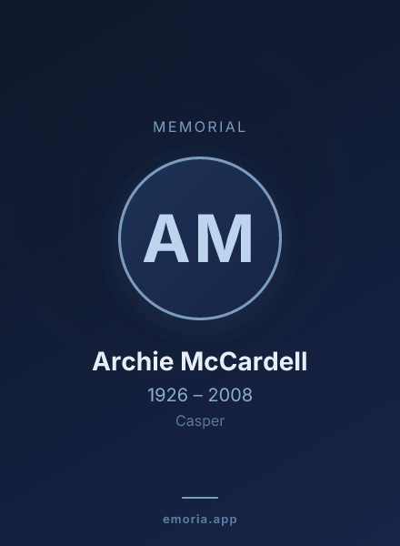 Memorial portrait of Archie McCardell