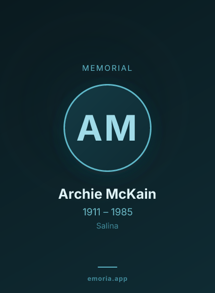 Memorial portrait of Archie McKain