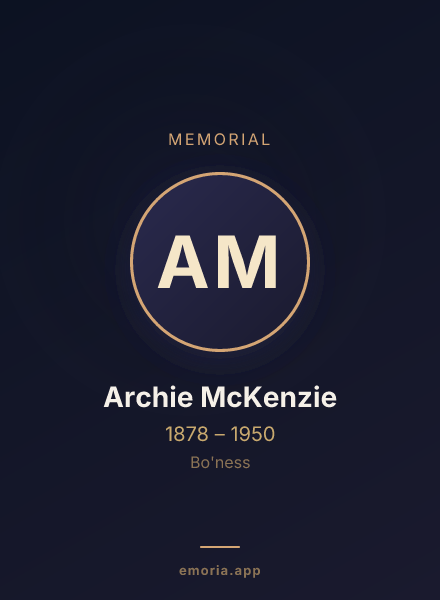 Memorial portrait of Archie McKenzie