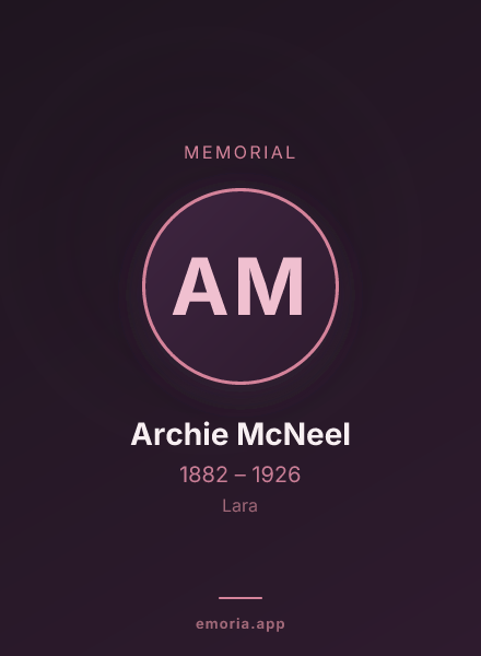 Memorial portrait of Archie McNeel