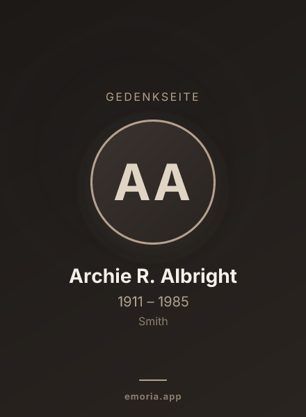 Gedenkportrait von Archie R. Albright