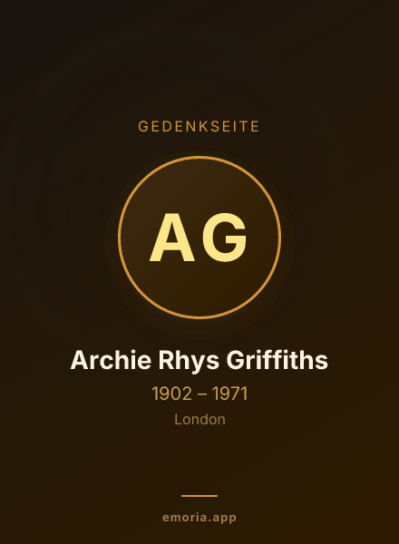 Gedenkportrait von Archie Rhys Griffiths