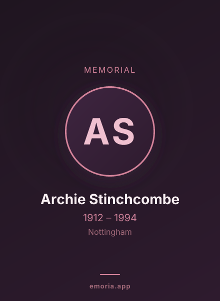 Memorial portrait of Archie Stinchcombe