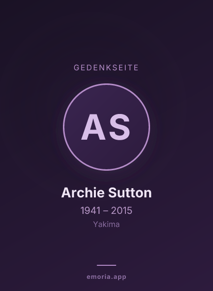 Gedenkportrait von Archie Sutton