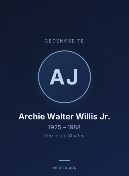 Gedenkportrait von Archie Walter Willis Jr.