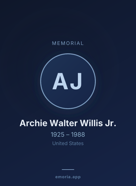 Memorial portrait of Archie Walter Willis Jr.