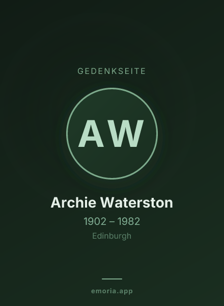 Gedenkportrait von Archie Waterston