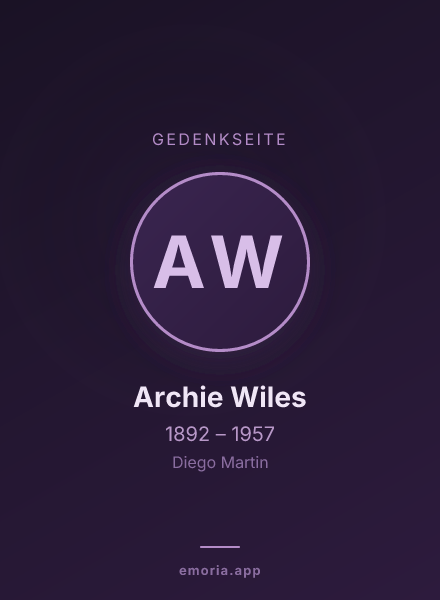 Gedenkportrait von Archie Wiles