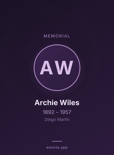 Memorial portrait of Archie Wiles