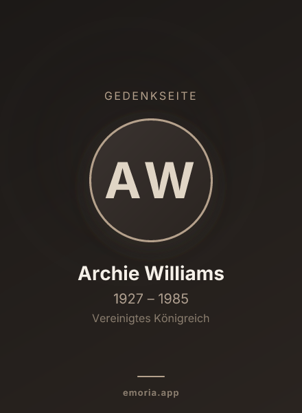 Gedenkportrait von Archie Williams