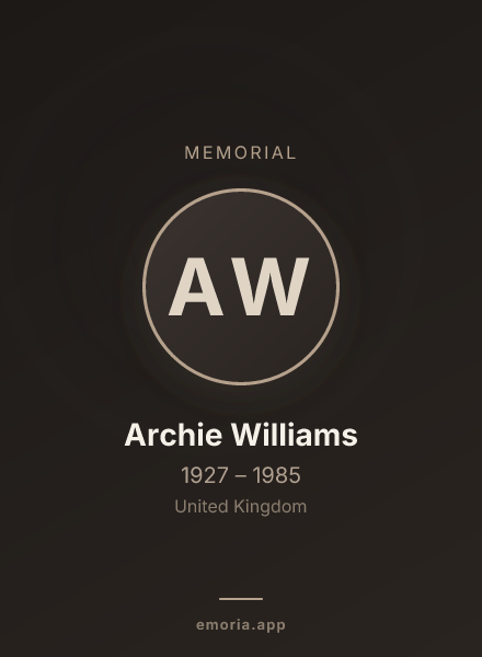 Memorial portrait of Archie Williams