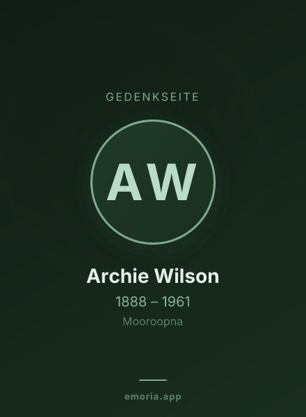 Gedenkportrait von Archie Wilson