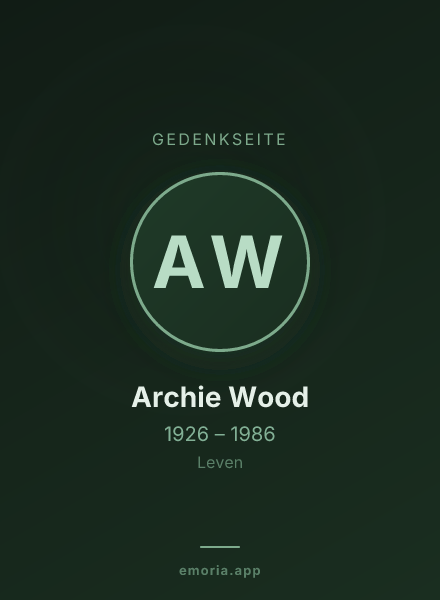 Gedenkportrait von Archie Wood