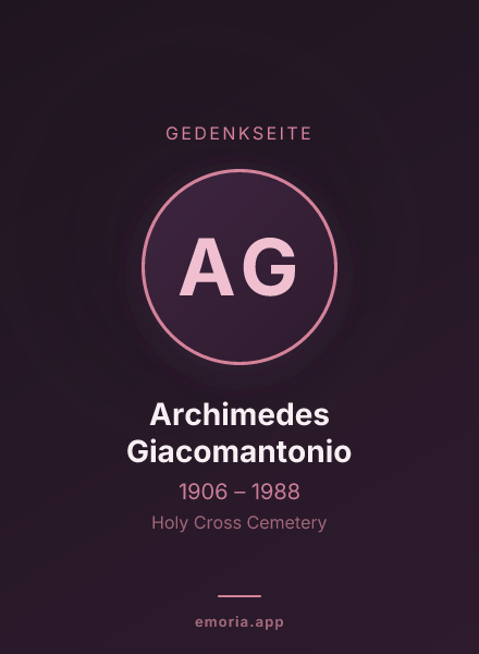 Gedenkportrait von Archimedes Giacomantonio