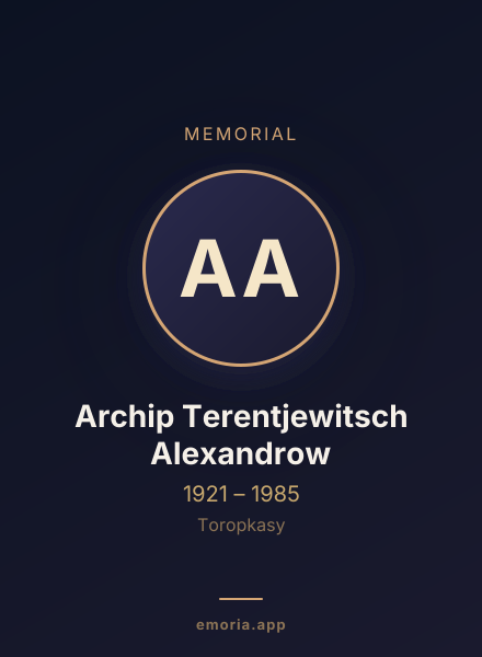 Memorial portrait of Archip Terentjewitsch Alexandrow