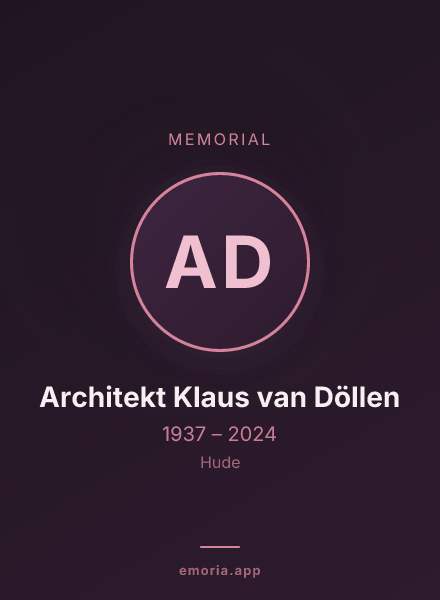 Memorial portrait of Architekt Klaus van Döllen