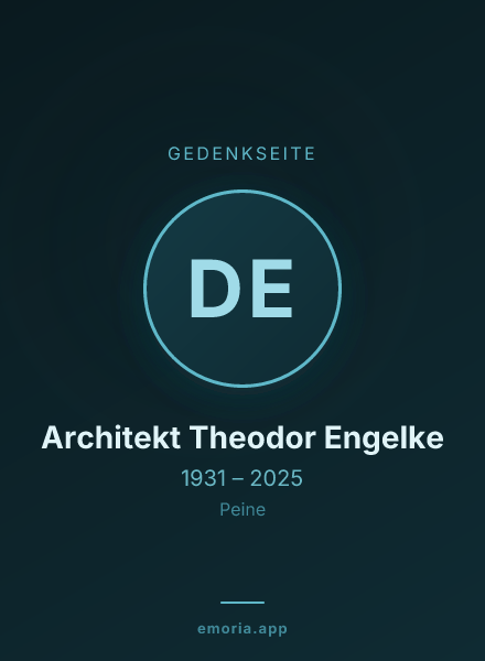 Gedenkportrait von Dipl.-Ing. Architekt Theodor Engelke