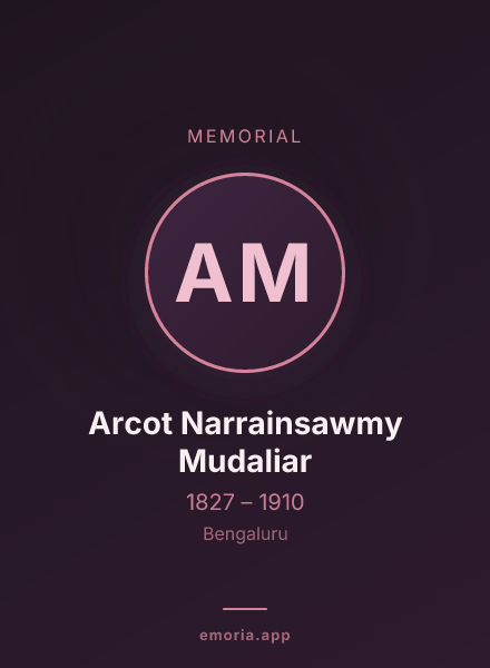 Memorial portrait of Arcot Narrainsawmy Mudaliar