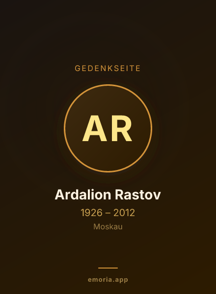 Gedenkportrait von Ardalion Rastov