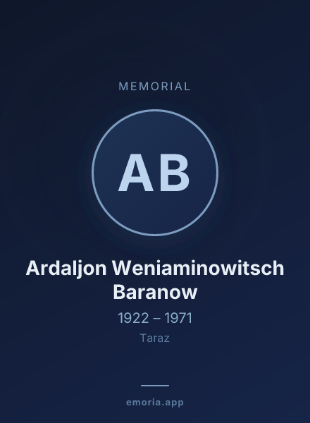 Memorial portrait of Ardaljon Weniaminowitsch Baranow