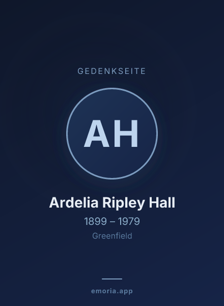 Gedenkportrait von Ardelia Ripley Hall