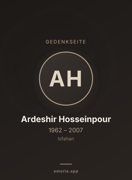 Gedenkportrait von Ardeshir Hosseinpour
