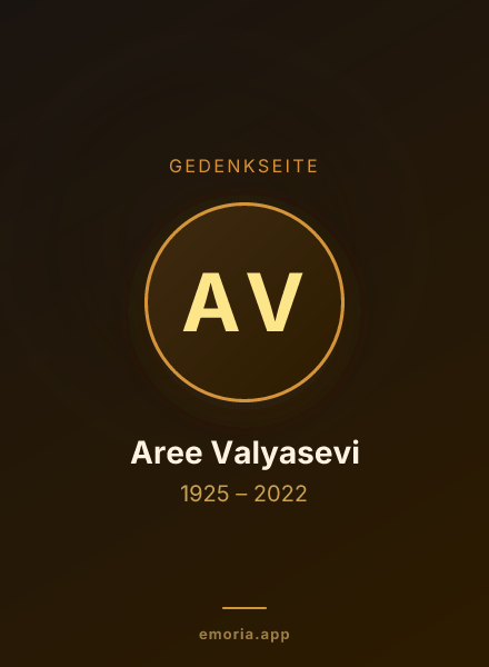Gedenkportrait von Aree Valyasevi